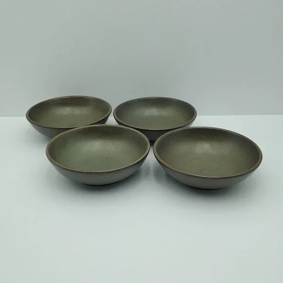 Denby Langley Sherwood Fruit Dessert Sauce Bowls Olive Khaki Green Soup Bowls